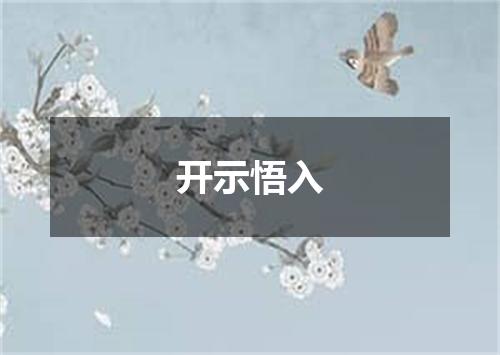 开示悟入