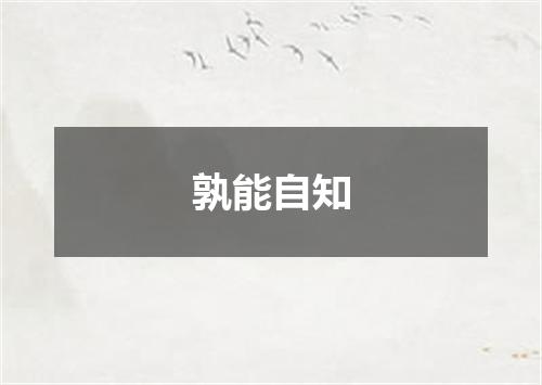 孰能自知