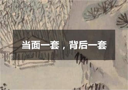 当面一套，背后一套