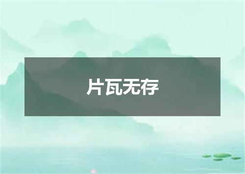 片瓦无存
