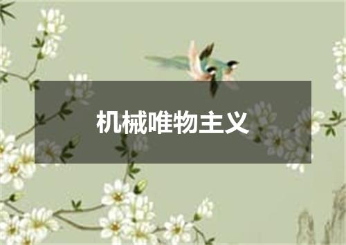 机械唯物主义