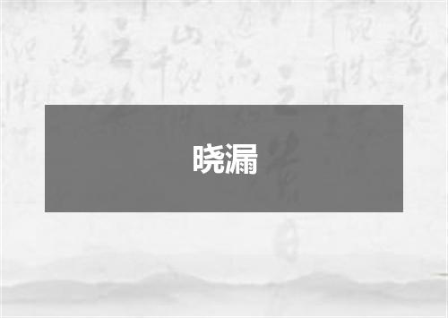 晓漏
