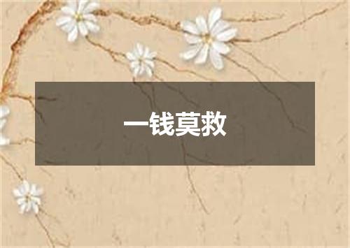 一钱莫救
