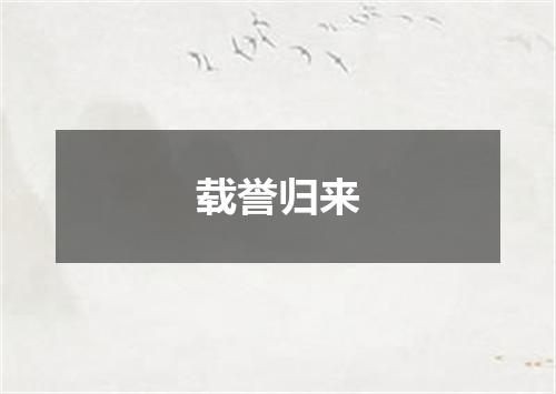 载誉归来