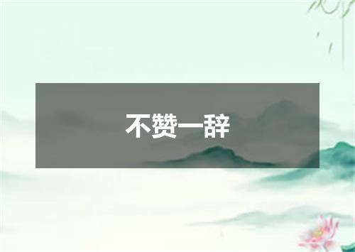 不赞一辞