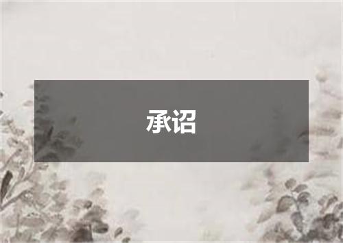 承诏