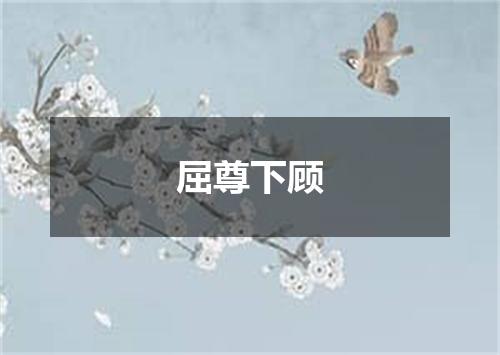 屈尊下顾