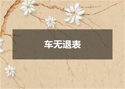 车无退表