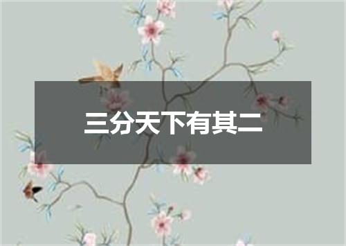 三分天下有其二