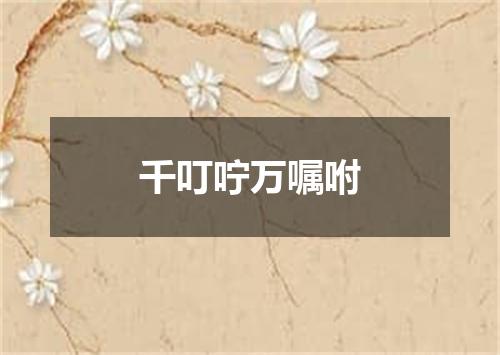 千叮咛万嘱咐