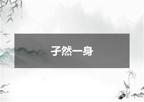 孑然一身