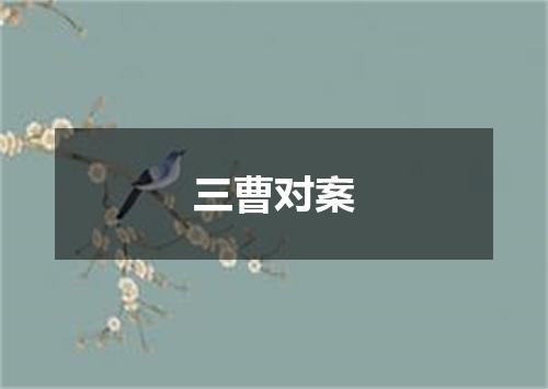三曹对案