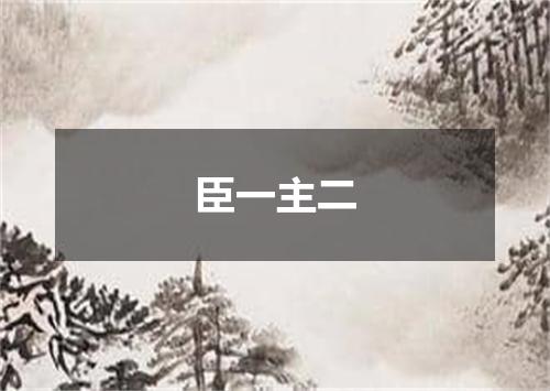 臣一主二