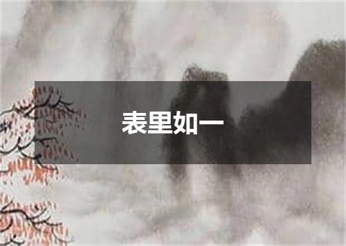 表里如一