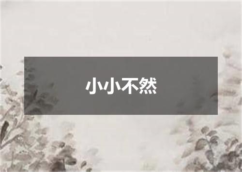 小小不然