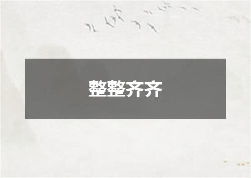整整齐齐