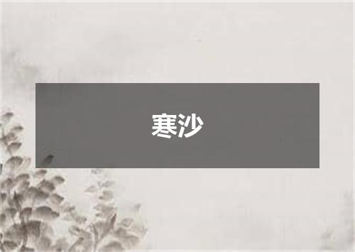 寒沙