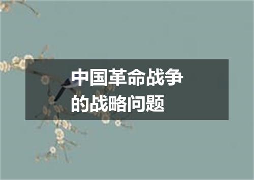中国革命战争的战略问题