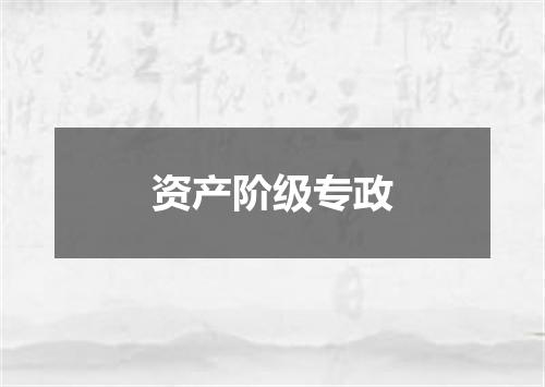 资产阶级专政