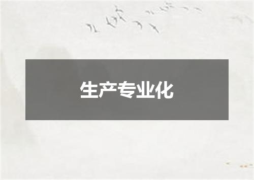 生产专业化