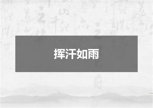 挥汗如雨