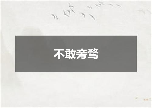 不敢旁骛