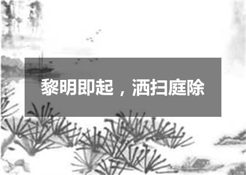 黎明即起，洒扫庭除
