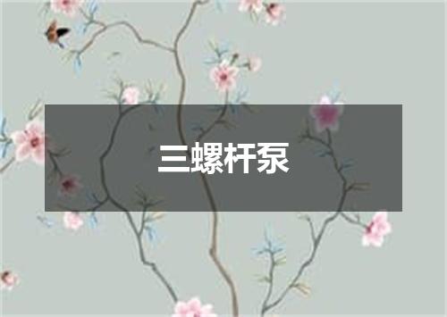 三螺杆泵