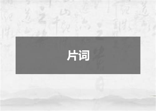 片词
