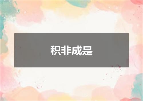 积非成是