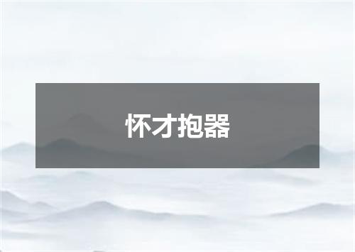 怀才抱器