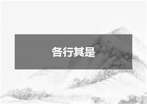 各行其是