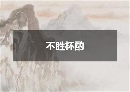 不胜杯酌