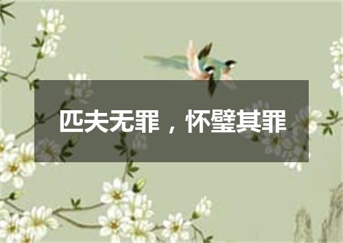 匹夫无罪，怀璧其罪