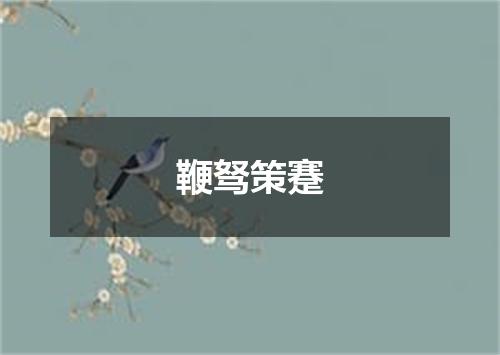 鞭驽策蹇