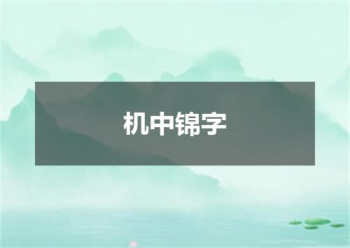 机中锦字