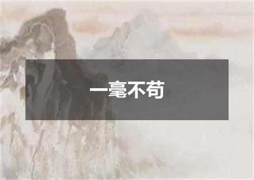 一毫不苟