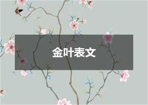 金叶表文
