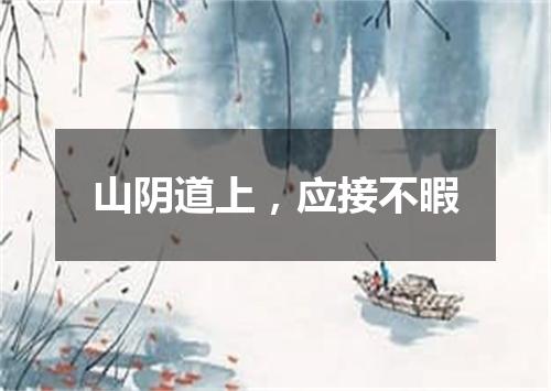 山阴道上，应接不暇