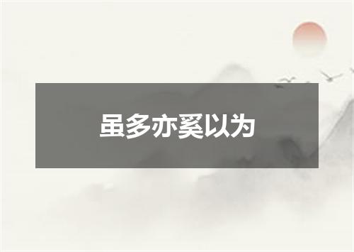 虽多亦奚以为