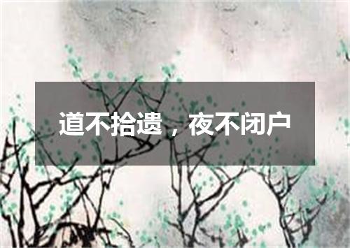 道不拾遗，夜不闭户