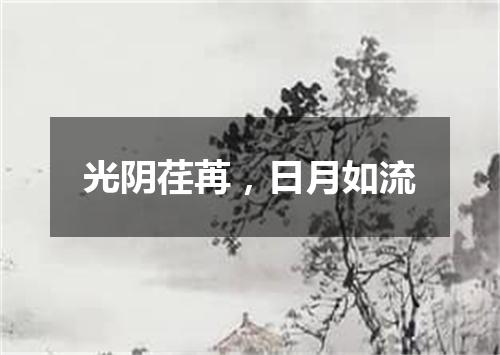 光阴荏苒，日月如流