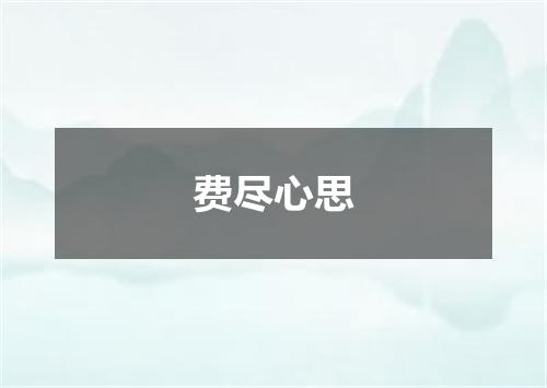 费尽心思