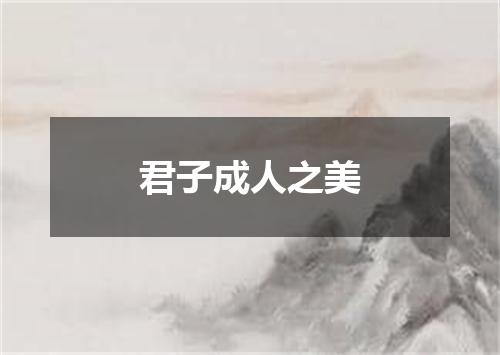 君子成人之美