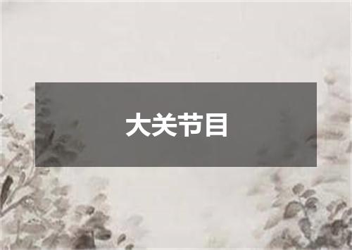 大关节目是什么意思