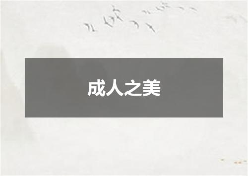成人之美