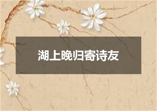 湖上晚归寄诗友