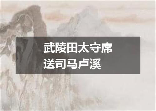 武陵田太守席送司马卢溪