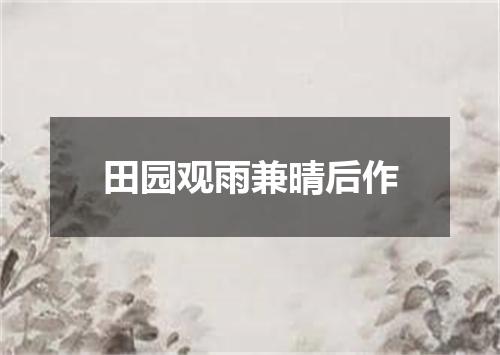田园观雨兼晴后作