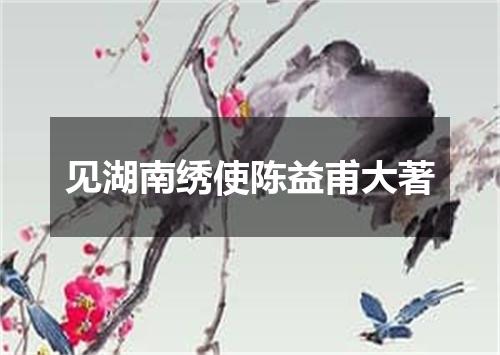 见湖南绣使陈益甫大著
